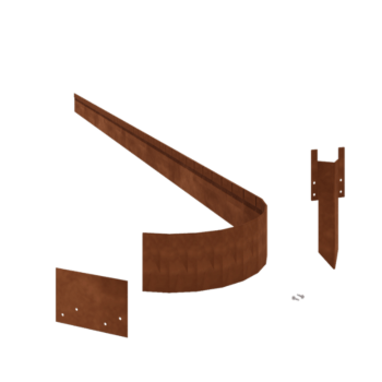 Bordures de jardin en acier Corten - Écrasé FLEX - Hauteur 13 cm - Kit complet 24 mètre