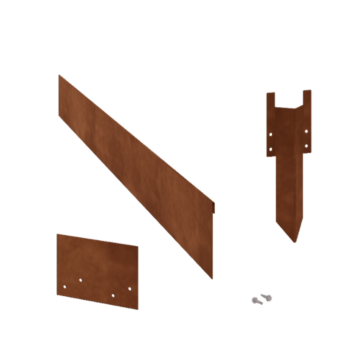 Bordure en acier corten aplatie de 13 cm set complet par 15 mètres