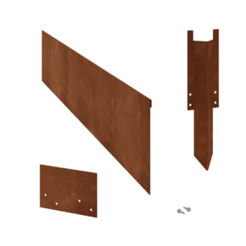 Bordure en acier corten aplatie de 23 cm set complet par 15 mètres