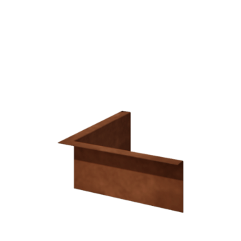 Bordure en acier corten à bord replié 12 cm angle intérieur