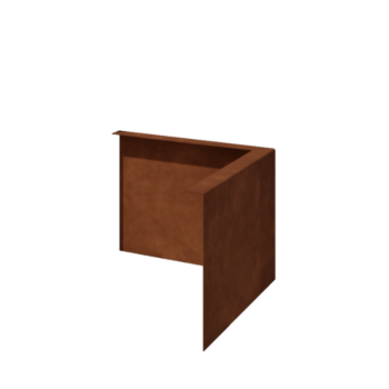 Bordure en acier corten à bord replié 22 cm angle extérieur