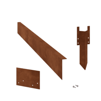 Bordure en acier corten à bord replié 12 cm kit complet pour 15 mètres