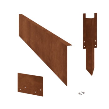 Bordure en acier corten à bord replié 22 cm kit complet pour 15 mètres