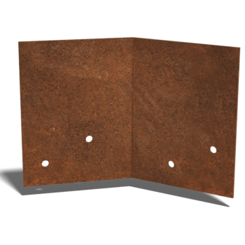 Plaque d'accouplement en acier corten 45º milieu 22 - 25 cm