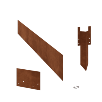 Bordure en acier corten lisse 15 cm kit complet pour 15 mètres