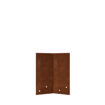 Plaque d'accouplement en acier corten 45º milieu 22 - 25 cm
