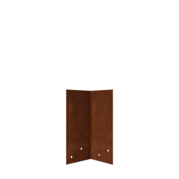 Plaque d'accouplement en acier corten 90º moyenne 22 - 25 cm