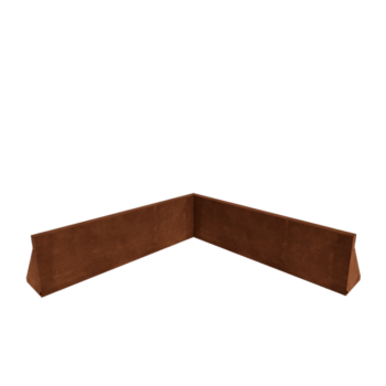 Mur de soutènement en acier Corten - Angle intérieur - 100 x 100 x 30 cm