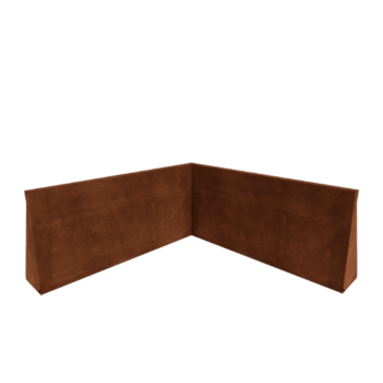 Mur de soutènement en acier Corten - Angle intérieur - 100 x 100 x 50 cm