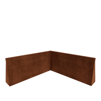 Mur de soutènement en acier Corten - Angle intérieur - 100 x 100 x 50 cm