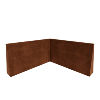 Mur de soutènement en acier Corten - Angle intérieur - 100 x 100 x 60 cm