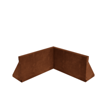 Mur de soutènement en acier Corten - Angle intérieur - 50 x 50 x 30 cm