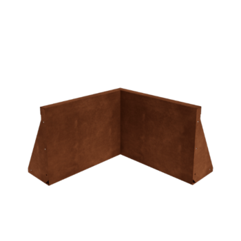 Mur de soutènement d'angle intérieur en acier Corten 50 x 50 cm (hauteur 40 cm)
