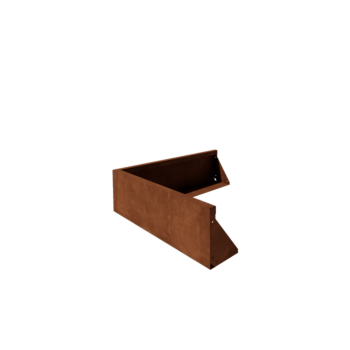 Mur de soutènement en acier Corten - Angle extérieur - 100 x 100 x 30 cm