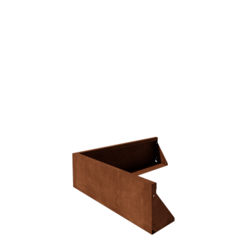 Mur de soutènement en acier Corten - Angle extérieur - 100 x 100 x 30 cm