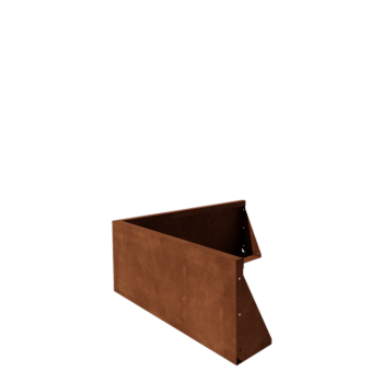 Mur de soutènement en acier Corten - Angle extérieur - 100 x 100 x 40 cm