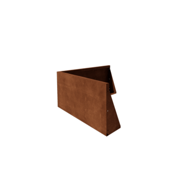 Mur de soutènement en acier Corten - Angle extérieur - 100 x 100 x 50 cm