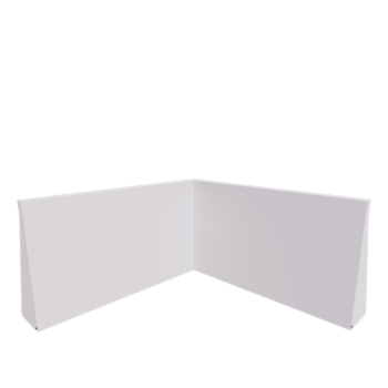 Mur de soutènement en acier - Angle intérieur - 100 x 100 x 60 cm - RAL9010 mat (blanc)