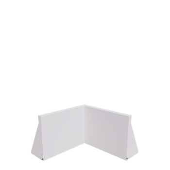 Mur de soutènement en acier - Angle intérieur - 50 x 50 x 40 cm - RAL9010 mat (blanc)