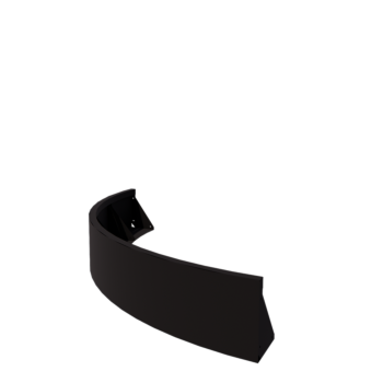 Mur de soutènement en acier - Courbe extérieure - 150 x 150 x 30 cm - RAL9005 mat (noir)