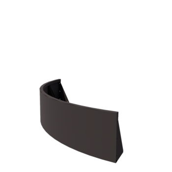 Mur de soutènement en acier - Courbe extérieure - 150 x 150 x 40 cm - RAL7016 mat (gris anthracite)