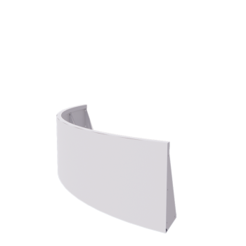 Mur de soutènement en acier - Courbe extérieure - 150 x 150 x 50 cm - RAL9010 mat (blanc)
