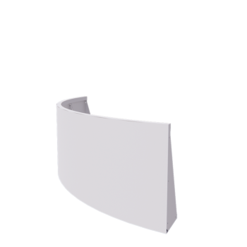 Mur de soutènement en acier - Courbe extérieure - 150 x 150 x 60 cm - RAL9010 mat (blanc)