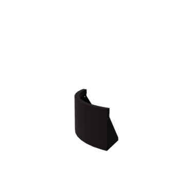 Mur de soutènement en acier - Courbe extérieure - 50 x 50 x 30 cm - RAL9005 mat (noir)