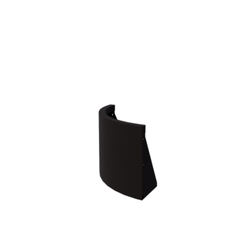 Mur de soutènement en acier - Courbe extérieure - 50 x 50 x 40 cm - RAL9005 mat (noir)