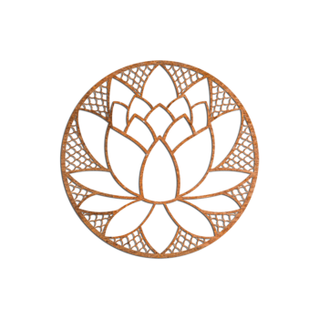 Décoration murale en acier Corten - Fleur de Lotus Small - 50 x 50 cm Décoration murale en acier Corten - Fleur de Lotus Small - 50 x 50 cm