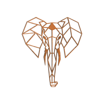 Décoration murale en acier Corten - Éléphant 1.0 Small - 60 x 51,7 cm