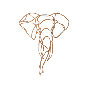 Décoration murale en acier Corten - Éléphant 1.0 Small - 60 x 48,1 cm