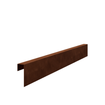 Profil de recouvrement en acier Corten - 15 x 5 x 5 cm - 240 cm