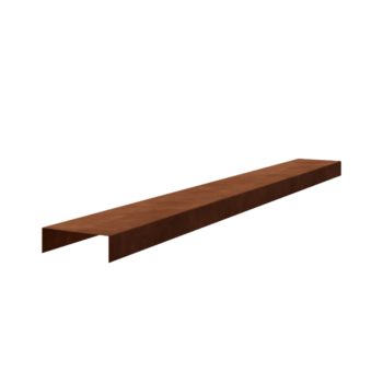 Profil de recouvrement en acier Corten - 5 x 15 x 5 cm - 240 cm