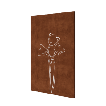 Panneau en acier corten tulipe symétrique 120 x 6 x 190 cm
