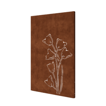 Panneau en acier corten tulipe a-symétrique 120 x 6 x 190 cm