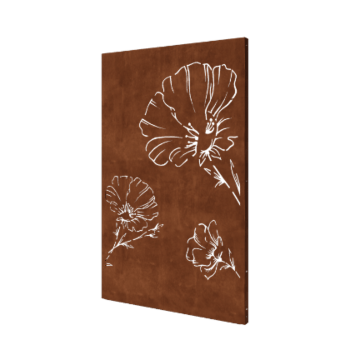 Panneau en acier corten coquelicot 120 x 6 x 190 cm