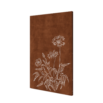 Panneau en acier corten bleuet 120 x 6 x 190 cm