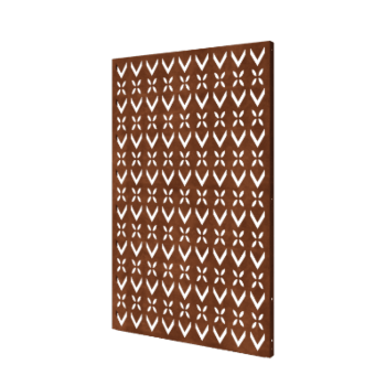 Panneau en acier corten motif de toit composition 1 120 x 6 x 190 cm