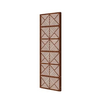 Panneau décoratif en acier Corten - Lignes 1 - 60 x 6 x 190 cm