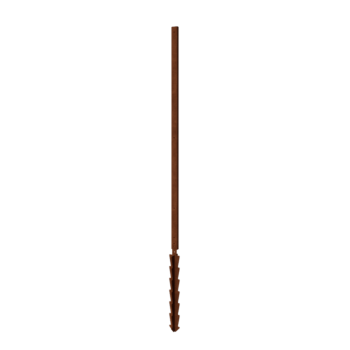 Poteau droit en acier corten avec piquet de terre 190 x 6 x 3 cm