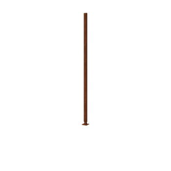 Poteau droit en acier corten avec base plate 190 x 6 x 3 cm