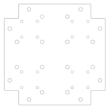 Plaque inférieure en acier galvanisé 30 x 30 cm