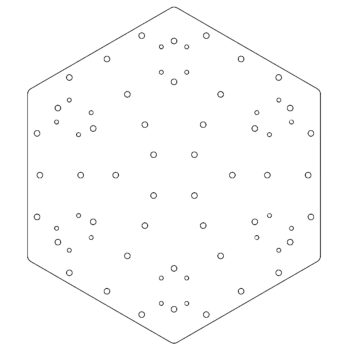Plaque de fond en acier galvanisé - Hexagone - 59,3 x 52 cm