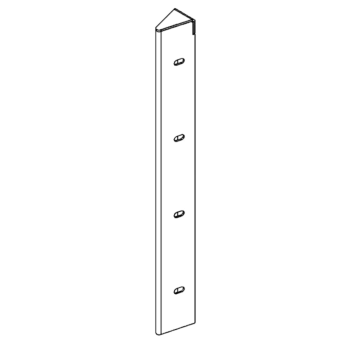 Pièce d'angle en acier peint par poudrage 30° 40 cm