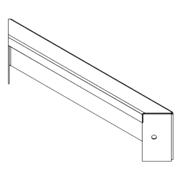 Jardinière en acier - Panneau 10 x 40 cm - RAL9005 mat (noir)