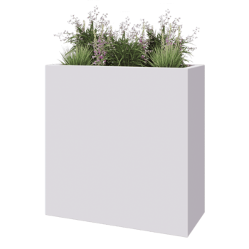 Jardinière en polyester - Rectangle - 100 x 40 x 100 cm - RAL9010 mat (blanc) - Avec fond