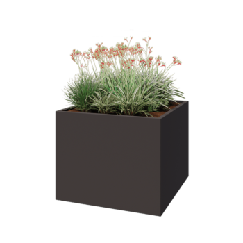 Jardinière en acier - Carré - 100 x 100 x 80 cm - Autre couleur RAL - Avec plaque de fond