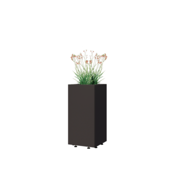 Jardinière en acier - Carré - 30 x 30 x 60 cm - Autre couleur RAL - Avec plaque de fond - Avec pieds