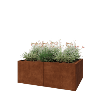 Jardinière XXL en acier Corten - Rectangle - 160 x 120 x 60 cm - Sanc plaque de fond